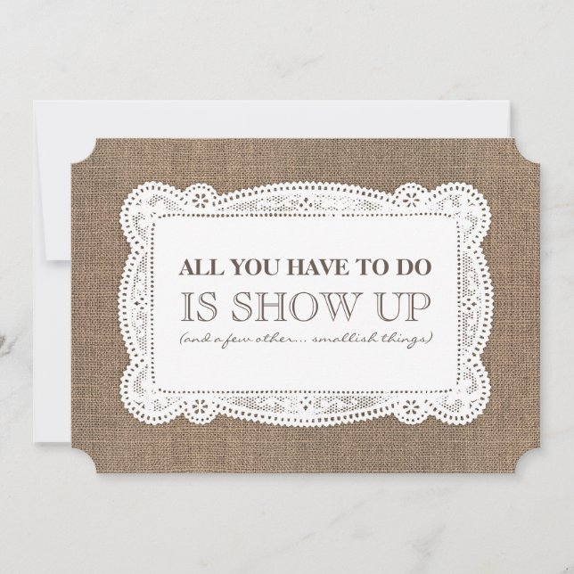 Burlap Funny Bridesmaid/Maid of honor Frieri Inbjudningar (Framsida)