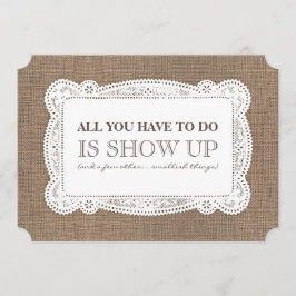 Burlap Funny Bridesmaid/Maid of honor Frieri Inbjudningar