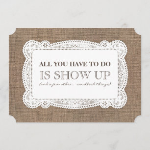 Burlap Funny Bridesmaid/Maid of honor Frieri Inbjudningar