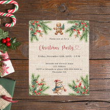 Burlap gräs inbjuden till naturlig julfest