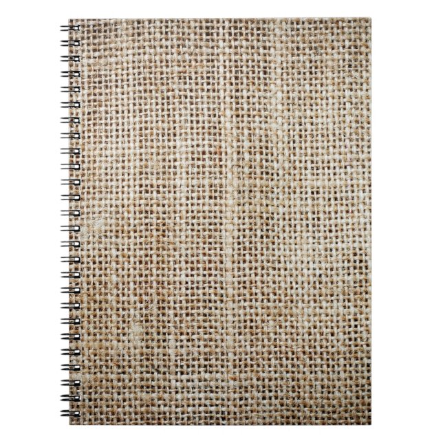 Burlap Hessian Background Struktur Anteckningsbok (Framsidan)