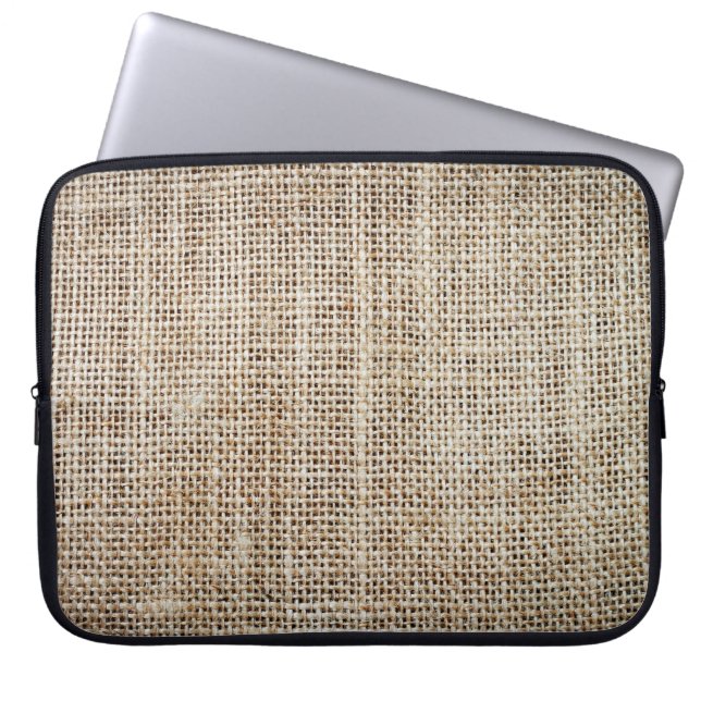 Burlap Hessian Background Struktur Laptop Fodral (Framsidan)