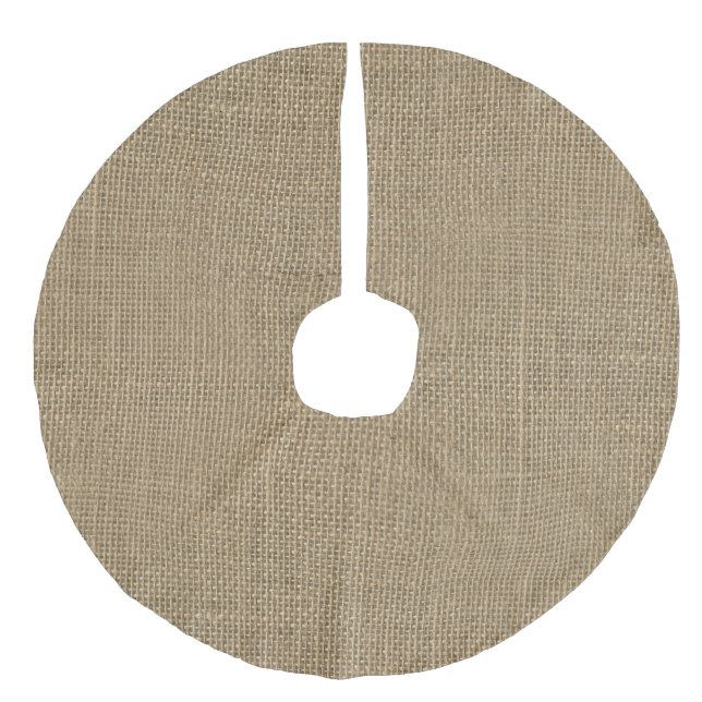 Burlap i naturlig beige julgransmatta fusklinne (Framsidan)