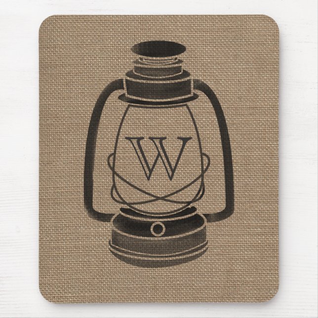 Burlap inspirerad Monogramoljalykta Mousepad Musmatta (Framsidan)