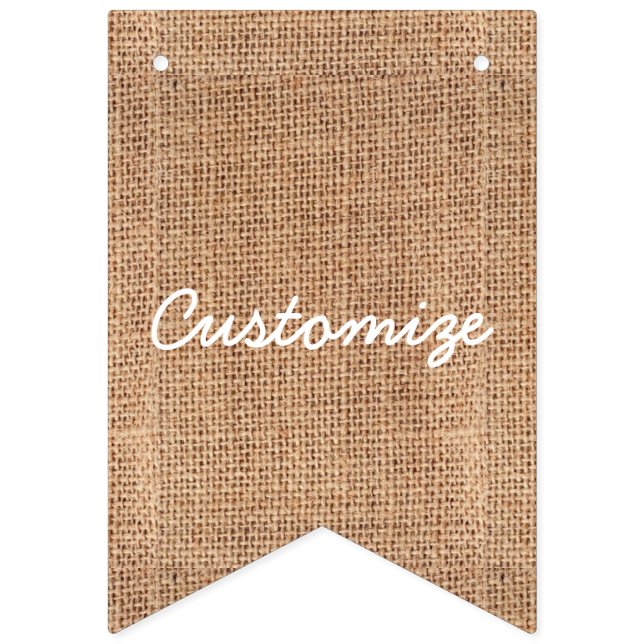 Burlap Jute Bunting Customize Vimplar (Första flaggan)