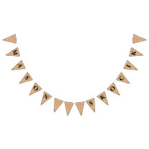 Burlap Jute Bunting "Namn" Bröllop