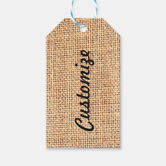 Burlap Jute Customized Gift-Märkre Presentetikett (Framsidan)