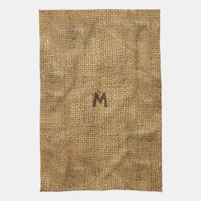 "Burlap" KitchenTowel med texten Kökshandduk (Vertikal)