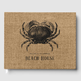 Burlap Krabb Strandhus Gästböcker