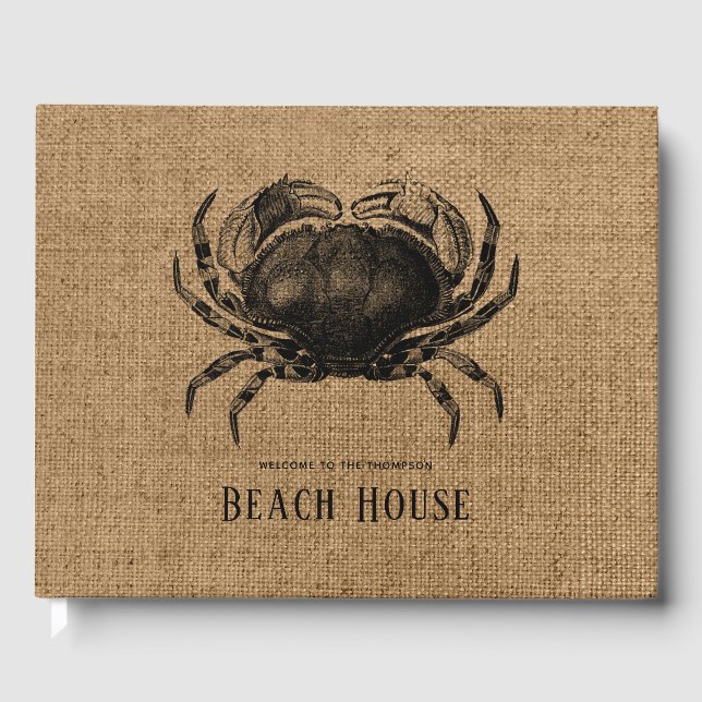 Burlap Krabb Strandhus Gästböcker (Framsida)