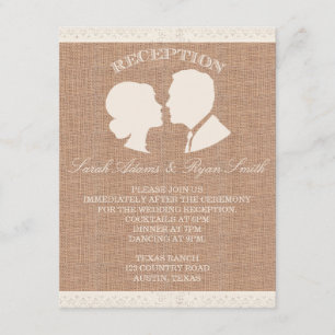 Burlap & Lace Print mottagningsinbjudan Inbjudningar