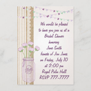 Burlap Lilac Lila Mason Burk Möhippa Invita Inbjudningar