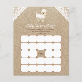 Burlap Little Lamb Baby Shower Bingo Game