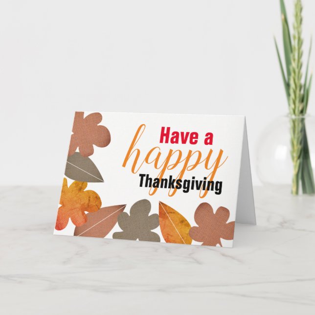 Burlap Löv, Happy thanksgiving Kort (Framsida)
