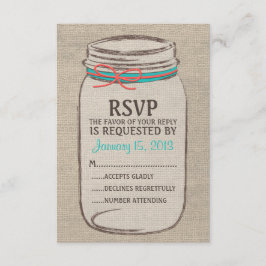 Burlap Mason Burk Rustic OSA kort