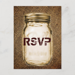 burlap Mason burk westerna land utanför bröllop Vykort