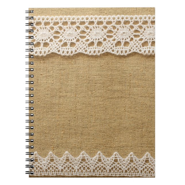 Burlap med snöre anteckningsbok (Framsidan)