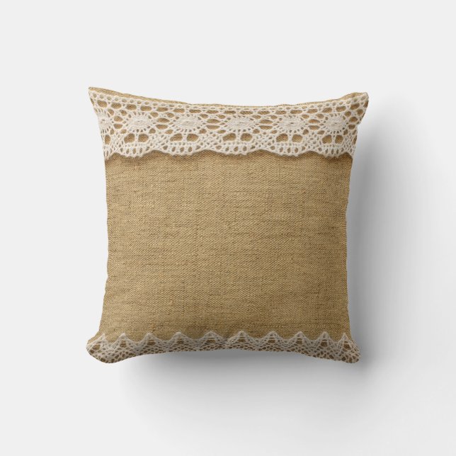 Burlap med snöre kudde (Framsida)