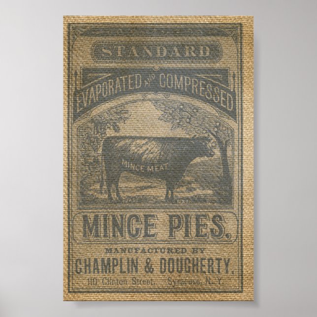 Burlap Mince Paj Vintage Advertisement Poster (Framsidan)