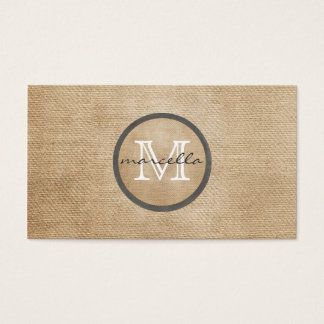 Burlap Monogram Visitkort
