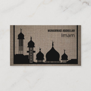 Burlap Mosque Silhouette, Islamic, Religiösa Visitkort