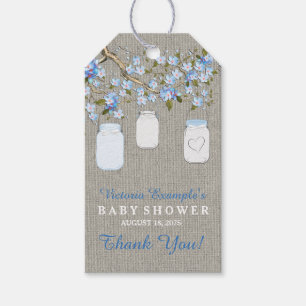 Burlap Murkelburkar Baby Shower Presentetikett