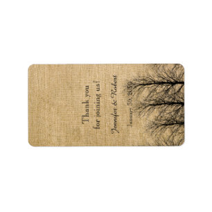 Burlap och Birch Posh Bröllop Lip Balm-etikett Adressetikett
