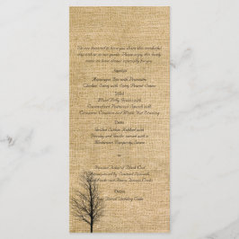 Burlap och Birch Posh Bröllop Menu Meny