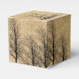 Burlap och Birch Posh Wedding Favor Box Presentaskar