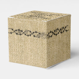 Burlap och Birch Wedor Favor Box Presentaskar