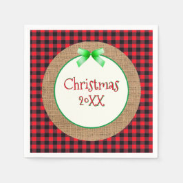 Burlap och Red Buffalo Play-Dagen jul Pappersservett