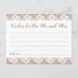 Burlap och Snöre Bröllop Önskemål-kort, Rustic Vykort