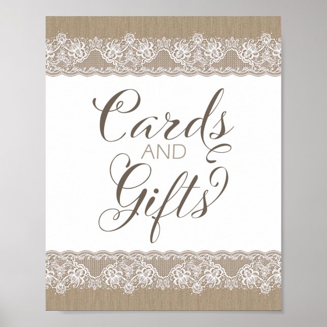 Burlap och Snöre Rustic Bröllop, Möhippa Sign Poster (Framsidan)