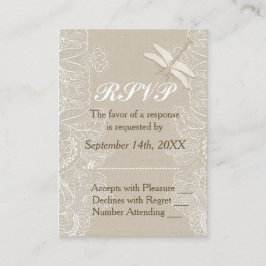 Burlap och Snöre Rustic Bröllop OSA Tilläggskort