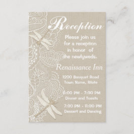 Burlap och spets rustika bröllopsmottagning inbjudningar