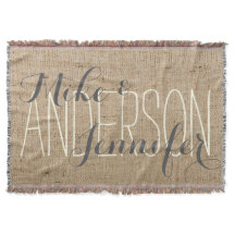Burlap Personlig Bröllop Bride & Groom's Namn