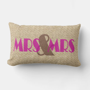 Burlap rosa Company bröllop dekorativa kudde