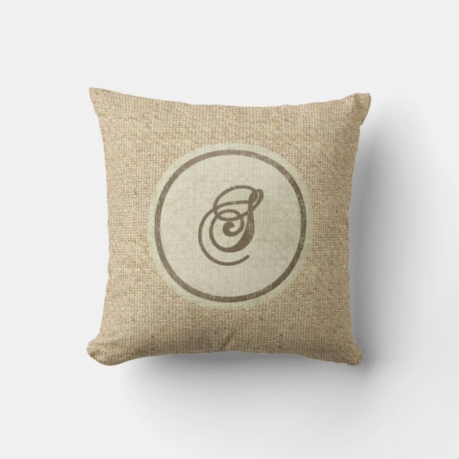 Burlap rustic brev S dekorativa kuddar (Framsida)