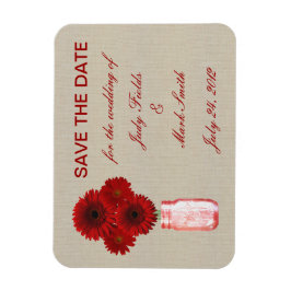 Burlap Rustic Red Mason Burk Spara datum magneter