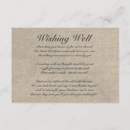 Burlap Rustik Wishing-brunnskort Tilläggskort