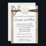 Burlap Sand Dollar Beach Rustic Wedding bjudande Inbjudningar<br><div class="desc">Burlap Sand Dollar Beach Rustic Wedding bjudande</div>