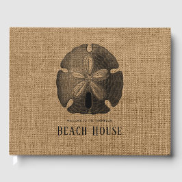 Burlap Sand Dollar Snäcka Beach House Gästböcker