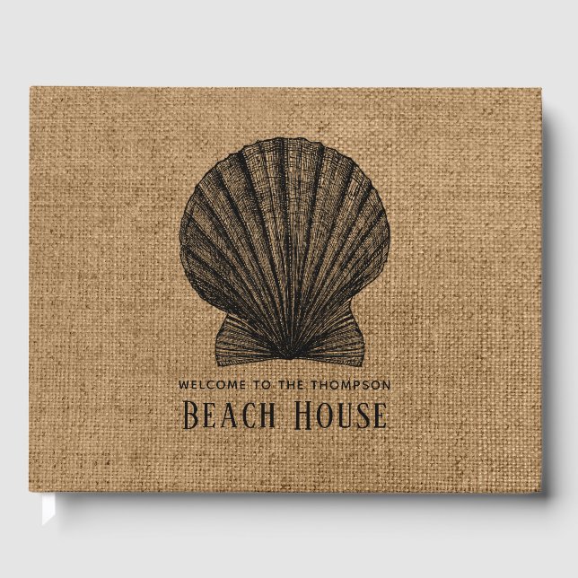 Burlap Shell Beach House Gästböcker (Framsida)