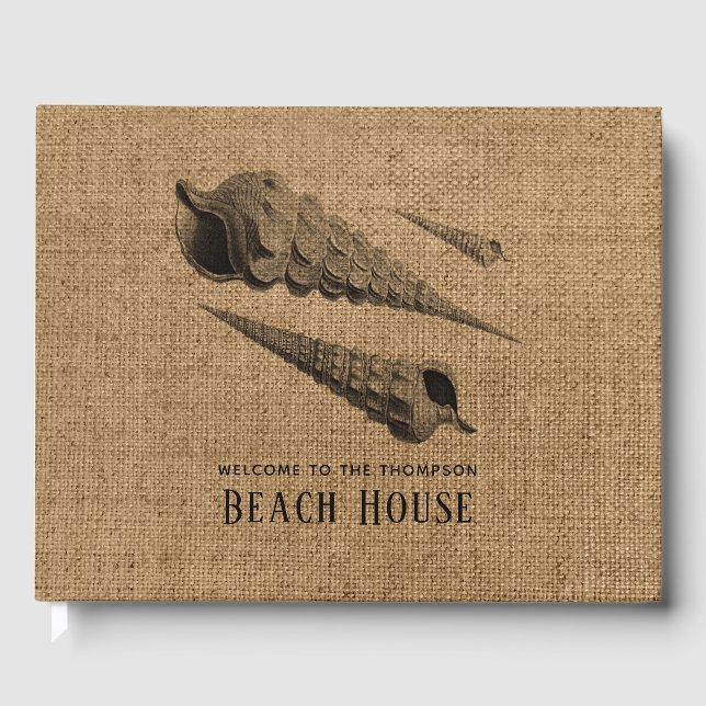 Burlap Skal Familj strandhus Gästböcker (Framsida)
