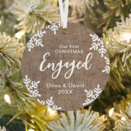 Burlap Snöflingor - vår första julklapp Julgransdekoration