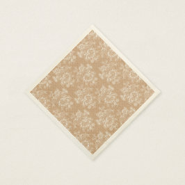 Burlap & Snöre Blommigt Shabby chic Pappersservett