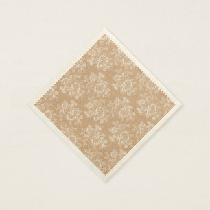 Burlap & Snöre Blommigt Shabby chic Pappersservett