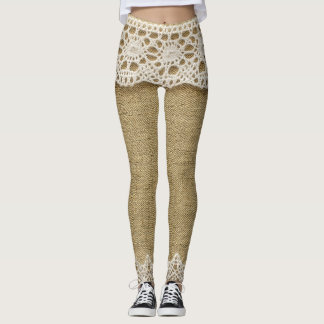Burlap, snöre väv struktur. leggings