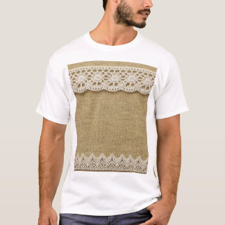 Burlap, snöre väv struktur. t shirt