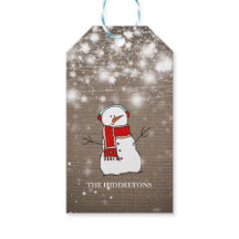 Burlap Stars julklapp Snowman-skript Holiday